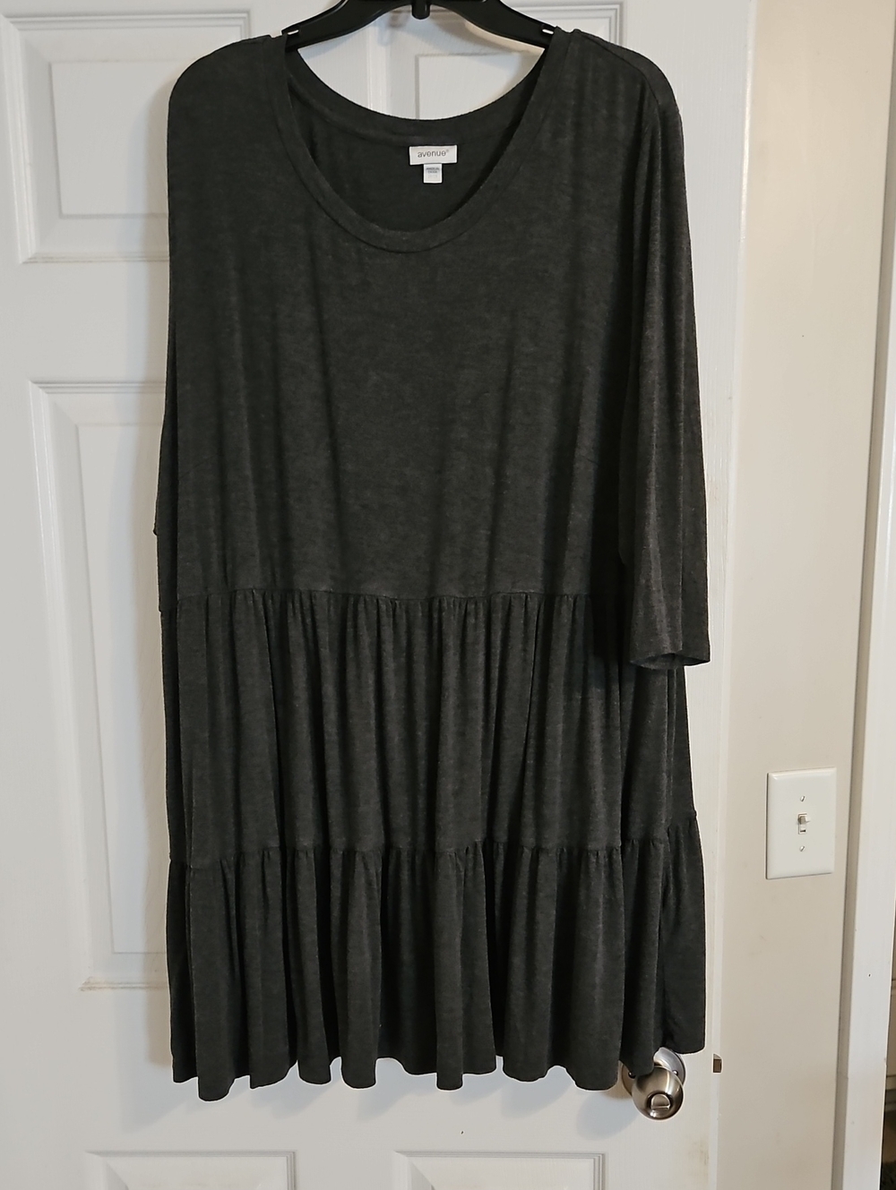 Avenue Charcoal Tiered Midi Dress